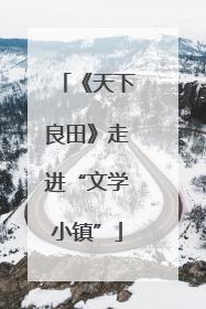 《天下良田》走进“文学小镇”