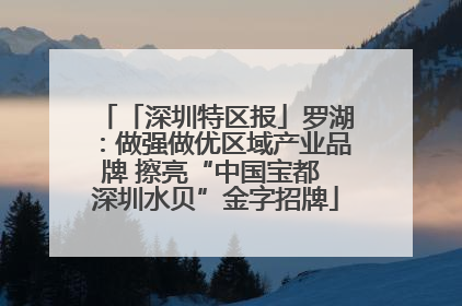 「深圳特区报」罗湖：做强做优区域产业品牌 擦亮“中国宝都 深圳水贝”金字招牌