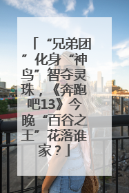 “兄弟团”化身“神鸟”智夺灵珠，《奔跑吧13》今晚“百谷之王”花落谁家？