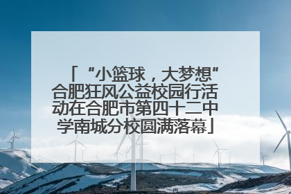 “小篮球，大梦想”合肥狂风公益校园行活动在合肥市第四十二中学南城分校圆满落幕