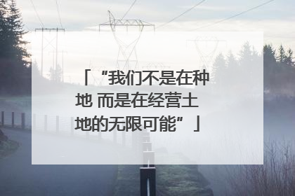 “我们不是在种地 而是在经营土地的无限可能”