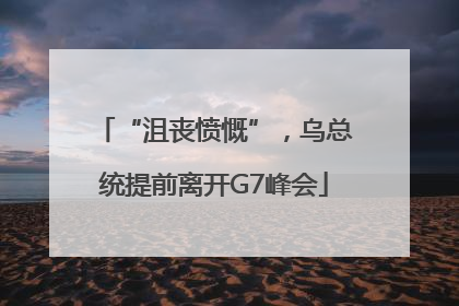 “沮丧愤慨”，乌总统提前离开G7峰会