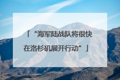 “海军陆战队将很快在洛杉矶展开行动”
