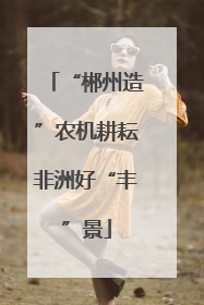 “郴州造”农机耕耘非洲好“丰”景