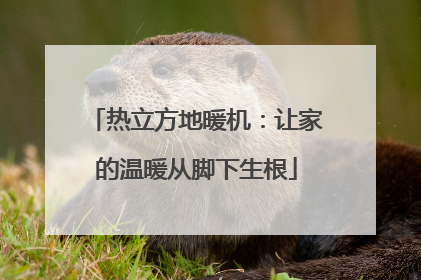 热立方地暖机：让家的温暖从脚下生根