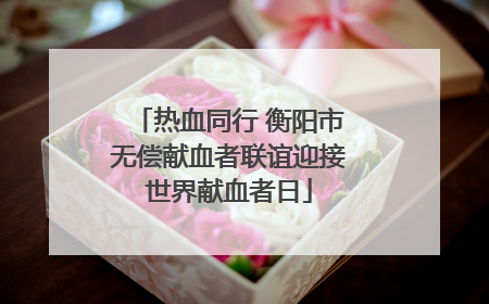 热血同行 衡阳市无偿献血者联谊迎接世界献血者日