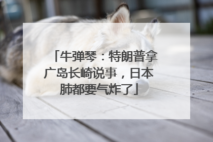 牛弹琴：特朗普拿广岛长崎说事，日本肺都要气炸了