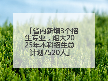 省内新增3个招生专业，烟大2025年本科招生总计划7520人
