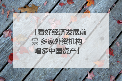 看好经济发展前景 多家外资机构唱多中国资产