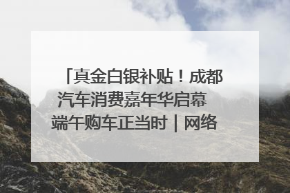 真金白银补贴！成都汽车消费嘉年华启幕 端午购车正当时｜网络中国节·端午