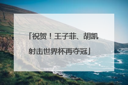 祝贺！王子菲、胡凯射击世界杯再夺冠