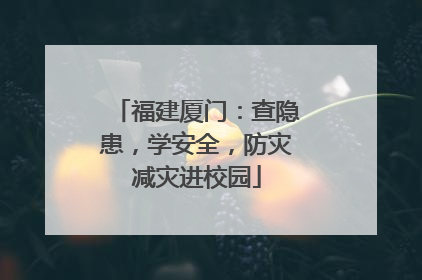 福建厦门：查隐患，学安全，防灾减灾进校园