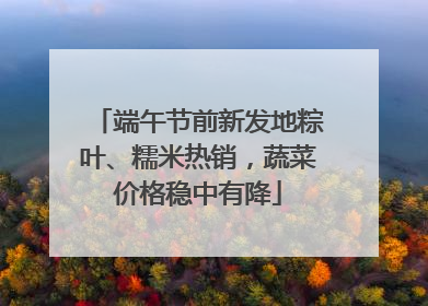 端午节前新发地粽叶、糯米热销，蔬菜价格稳中有降