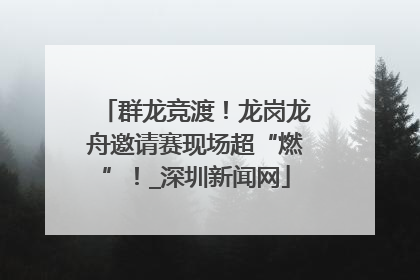 群龙竞渡！龙岗龙舟邀请赛现场超“燃”！_深圳新闻网
