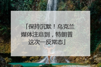 保持沉默！乌克兰媒体注意到，特朗普这次一反常态