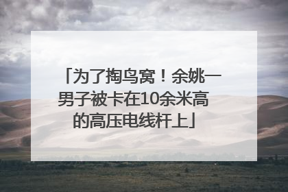为了掏鸟窝！余姚一男子被卡在10余米高的高压电线杆上