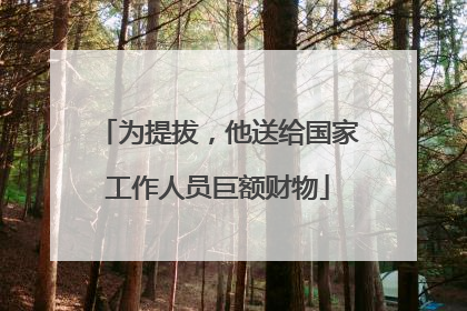 为提拔，他送给国家工作人员巨额财物