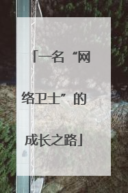 一名“网络卫士”的成长之路