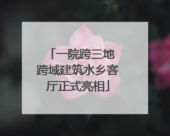 一院跨三地 跨域建筑水乡客厅正式亮相