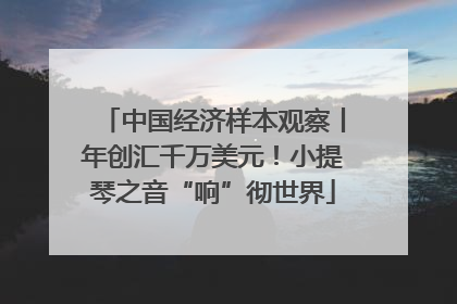 中国经济样本观察丨年创汇千万美元！小提琴之音“响”彻世界