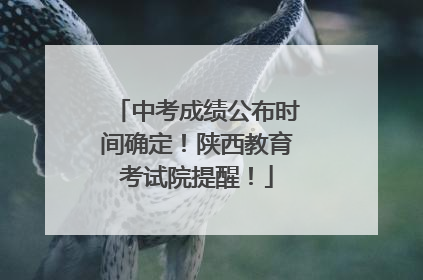 中考成绩公布时间确定！陕西教育考试院提醒！