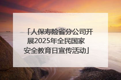人保寿险省分公司开展2025年全民国家安全教育日宣传活动