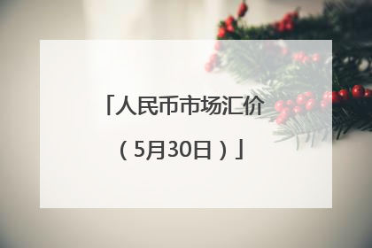人民币市场汇价（5月30日）
