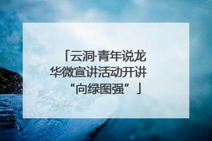 云洞·青年说龙华微宣讲活动开讲“向绿图强”