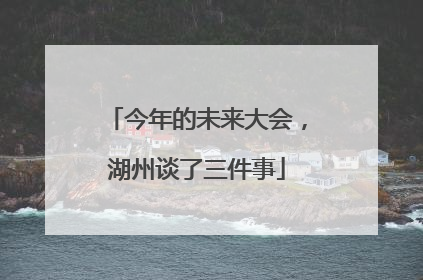今年的未来大会，湖州谈了三件事