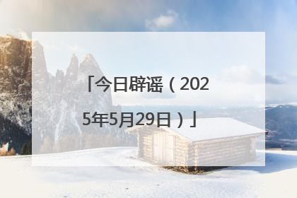 今日辟谣（2025年5月29日）