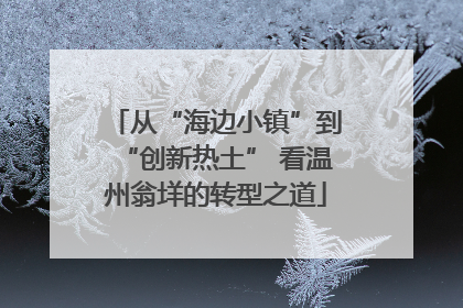 从“海边小镇”到“创新热土” 看温州翁垟的转型之道