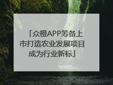 众橙APP筹备上市打造农业发展项目成为行业新标
