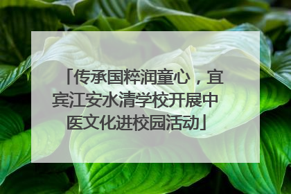 传承国粹润童心，宜宾江安水清学校开展中医文化进校园活动