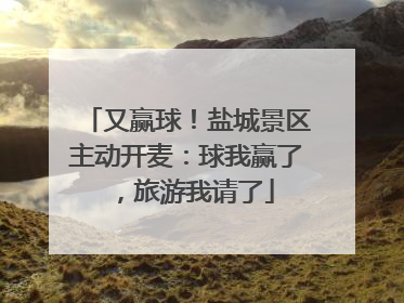 又赢球！盐城景区主动开麦：球我赢了，旅游我请了