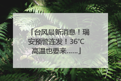 台风最新消息！瑞安预警连发！36℃高温也要来……