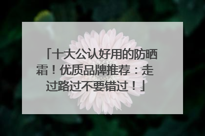 十大公认好用的防晒霜！优质品牌推荐：走过路过不要错过！