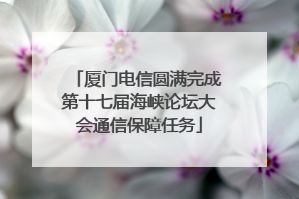 厦门电信圆满完成第十七届海峡论坛大会通信保障任务
