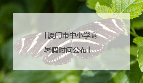 厦门市中小学寒暑假时间公布