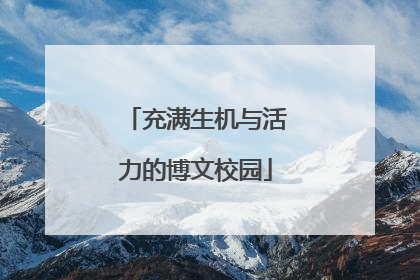 充满生机与活力的博文校园