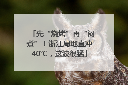 先“烧烤”再“闷煮”！浙江局地直冲40℃，这波很猛