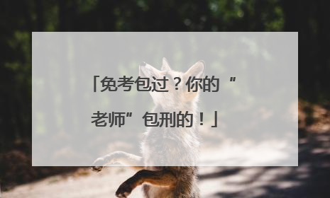 免考包过？你的“老师”包刑的！
