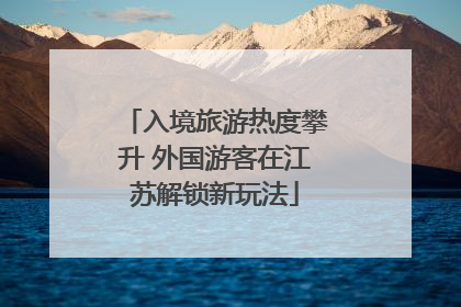 入境旅游热度攀升 外国游客在江苏解锁新玩法