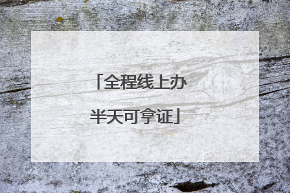 全程线上办 半天可拿证