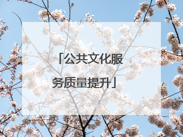 公共文化服务质量提升