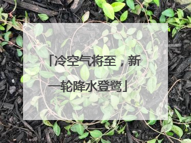 冷空气将至，新一轮降水登鹭