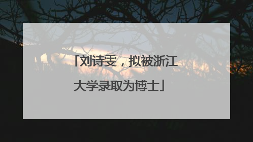 刘诗雯，拟被浙江大学录取为博士