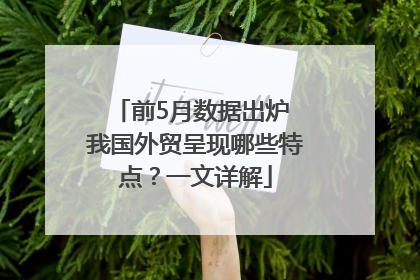 前5月数据出炉 我国外贸呈现哪些特点？一文详解