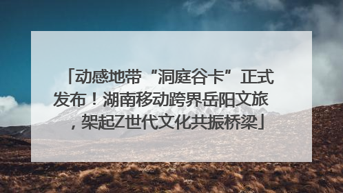 动感地带“洞庭谷卡”正式发布！湖南移动跨界岳阳文旅，架起Z世代文化共振桥梁