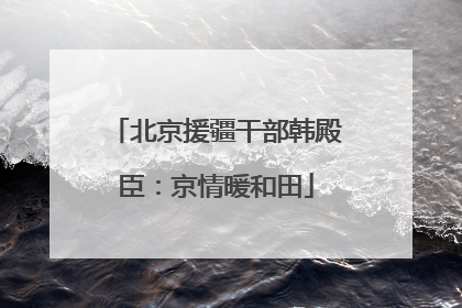 北京援疆干部韩殿臣：京情暖和田