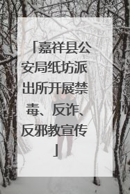 嘉祥县公安局纸坊派出所开展禁毒、反诈、反邪教宣传
